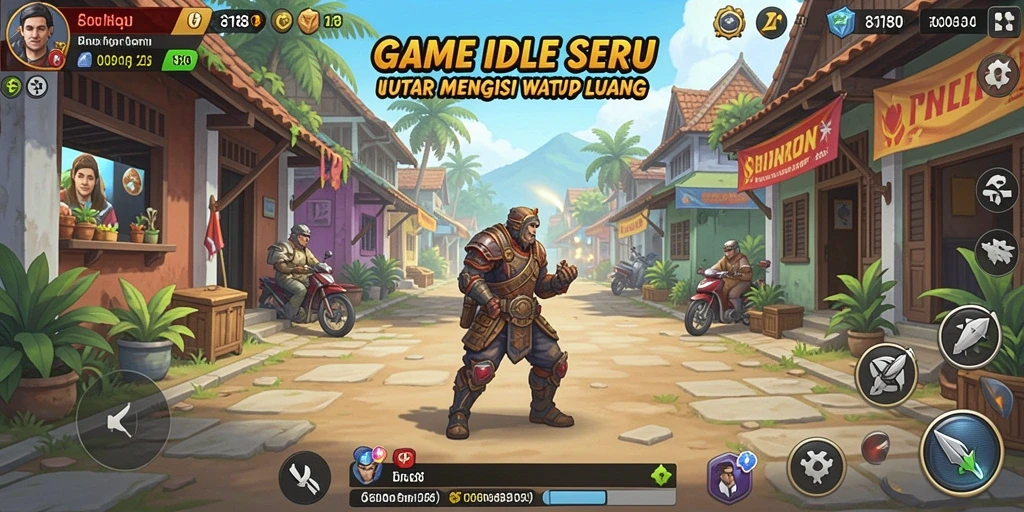 Tampilan gameplay 8180 dengan karakter yang aktif dan lingkungan yang menarik.