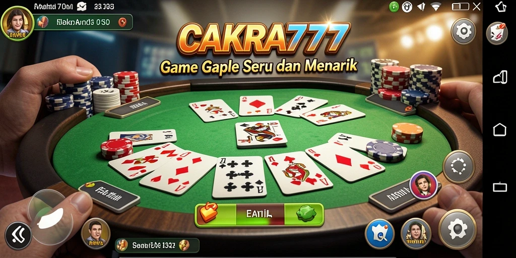 Screenshot gameplay CAKRA777 yang menampilkan serunya permainan Gaple.