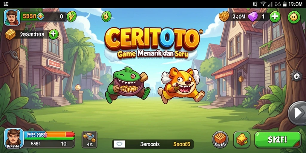 Tampilan gameplay CERITOTO yang seru dan menghibur.