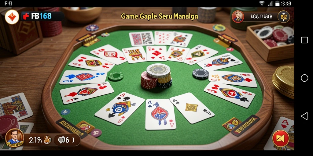 Tangkapan layar utama FB168 menampilkan gameplay seru Gaple.