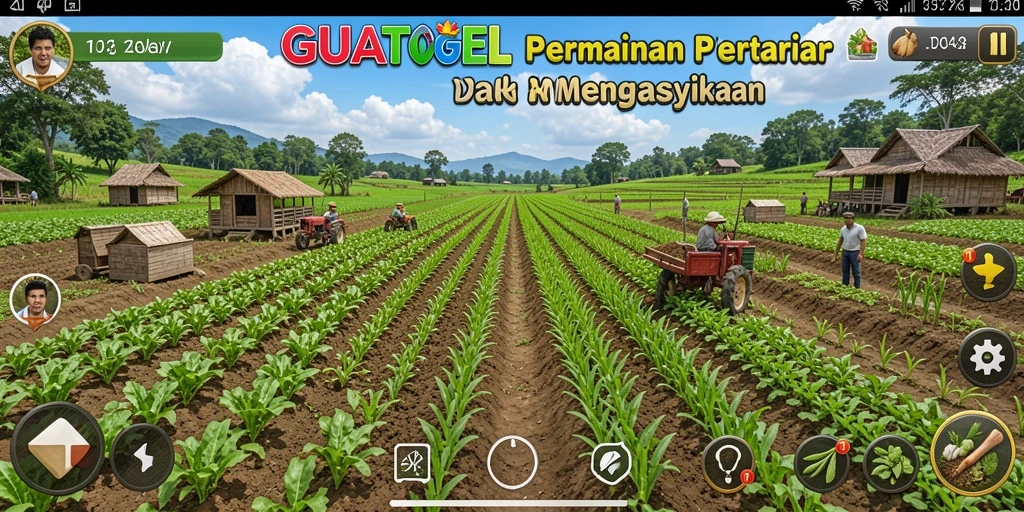Tampilan gameplay seru di ladang GUATOGEL yang penuh warna.