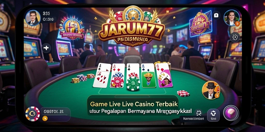 Tampilan interaktif permainan Live Casino JARUM77 yang menegangkan.