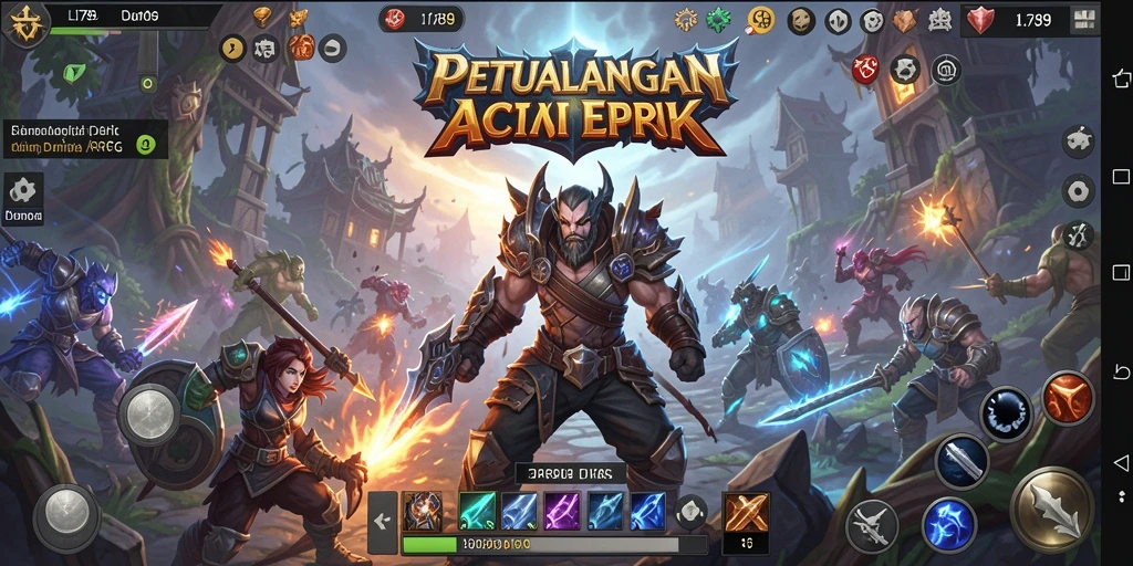 Screenshot utama LI789 menampilkan aksi pertarungan dinamis dalam dunia ARPG.