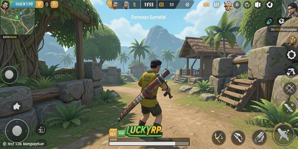 Screenshot menampilkan momen seru gameplay LUCKYRP yang mengasyikkan.